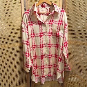 Marni Red and Cream Plaid Blouse